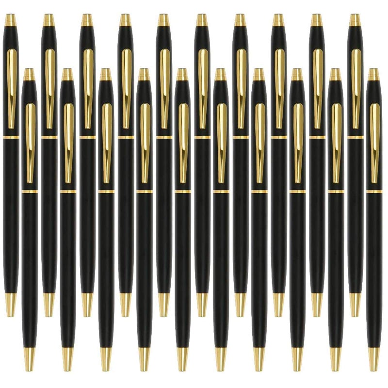 Cambond Black Pens Ballpoint Pen - Bulk Black Ink 1.0 mm Medium Point Smooth Writing for Men Women Police Uniform Office Business, 20 Pack (Black) - Image 1